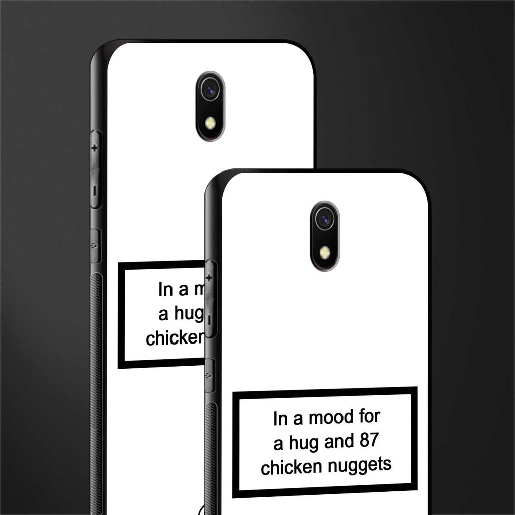 87 chicken nuggets white edition glass case for redmi 8a image-2