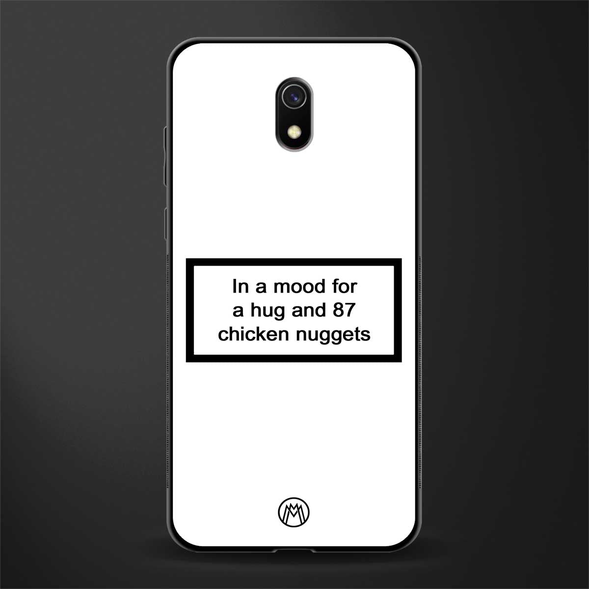 87 chicken nuggets white edition glass case for redmi 8a image