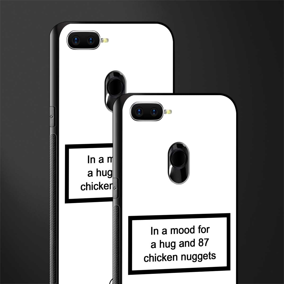 87 chicken nuggets white edition glass case for oppo a11k image-2