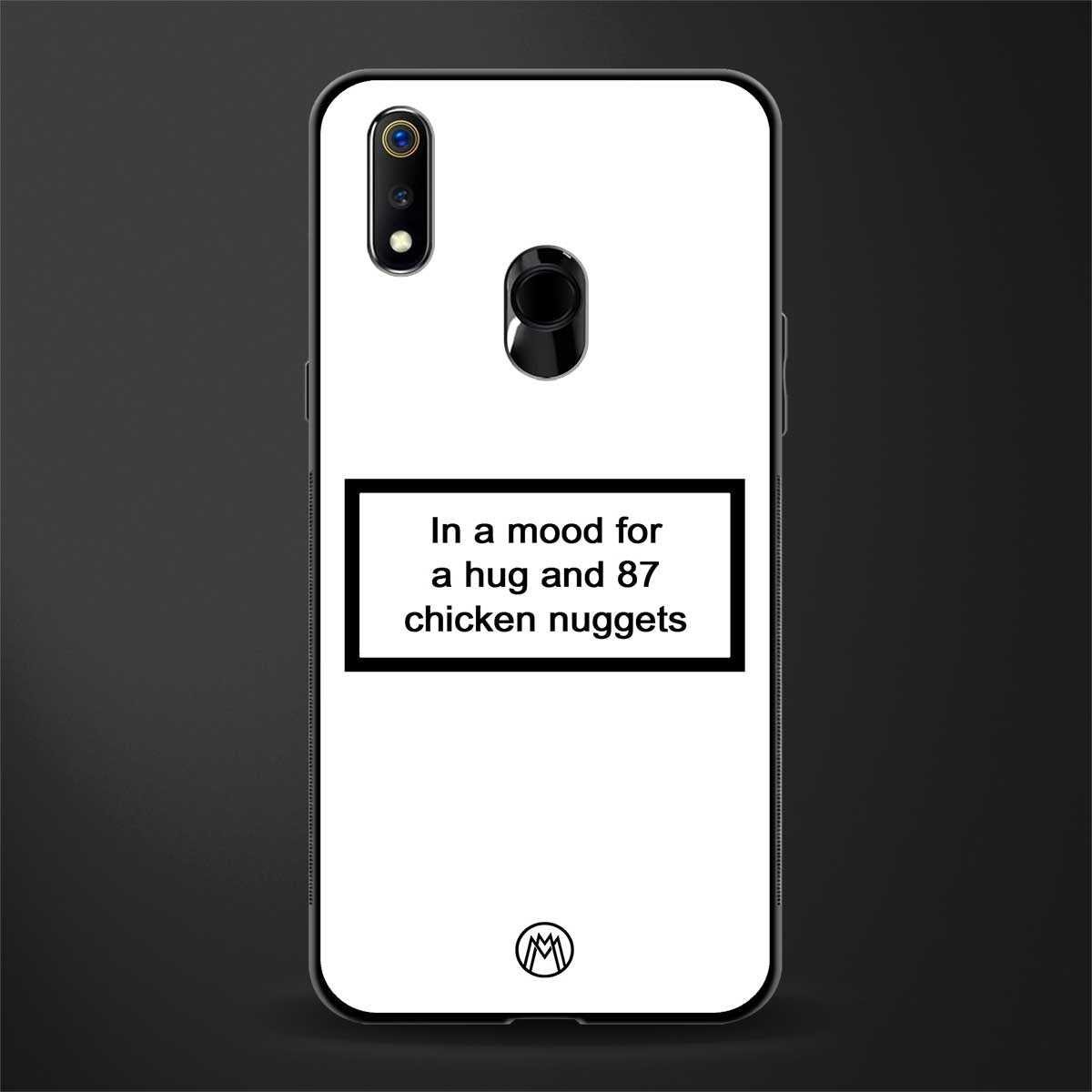 87 chicken nuggets white edition glass case for realme 3i image