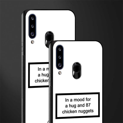 87 chicken nuggets white edition glass case for samsung galaxy a20s image-2
