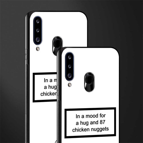 87 chicken nuggets white edition glass case for samsung galaxy a20s image-2