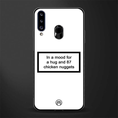 87 chicken nuggets white edition glass case for samsung galaxy a20s image