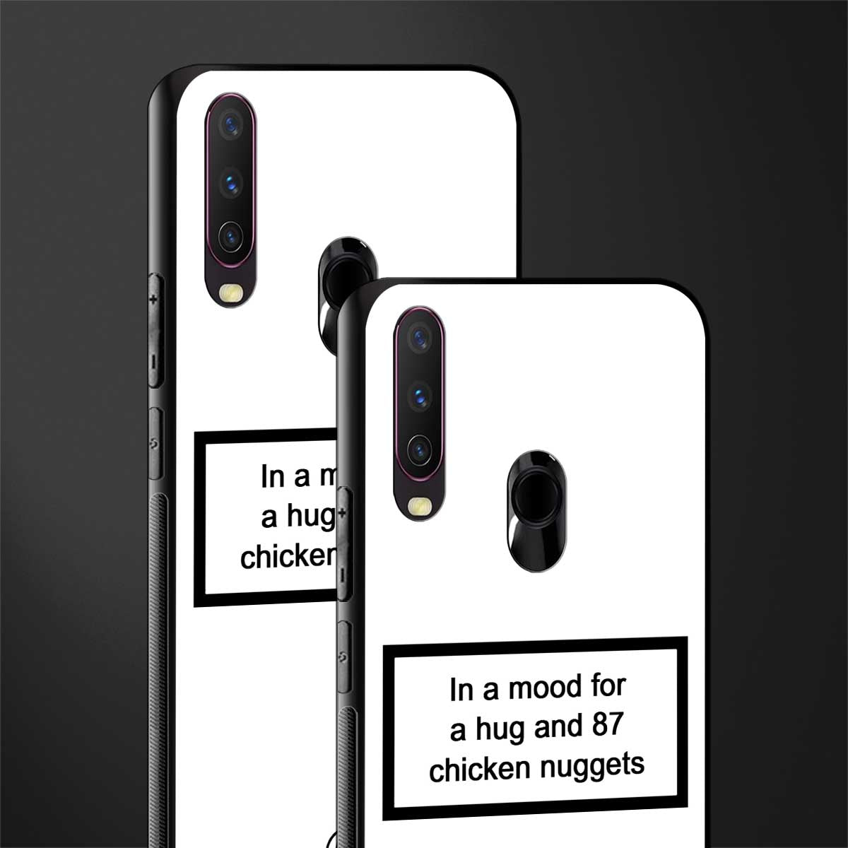 87 chicken nuggets white edition glass case for vivo y12 image-2