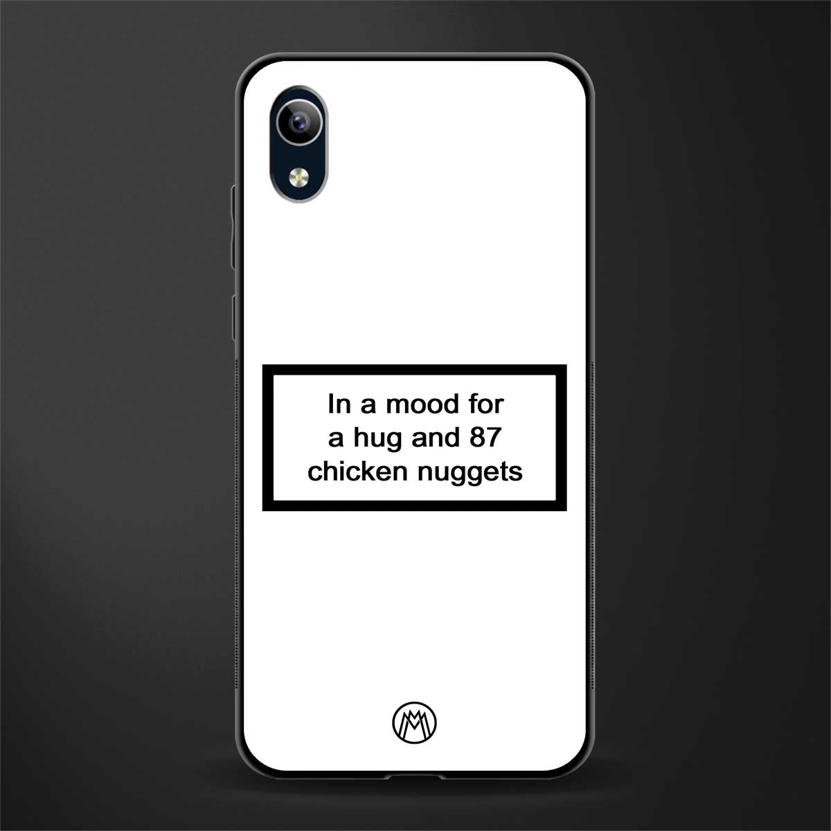 87 chicken nuggets white edition glass case for vivo y1s without fingerprint image