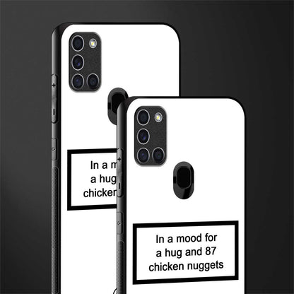 87 chicken nuggets white edition glass case for samsung galaxy a21s image-2