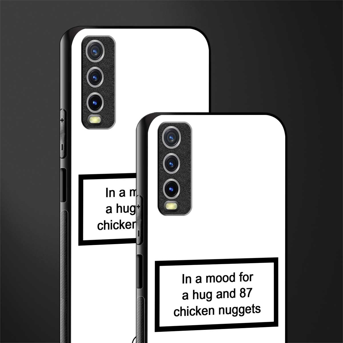 87 chicken nuggets white edition glass case for vivo y12s image-2