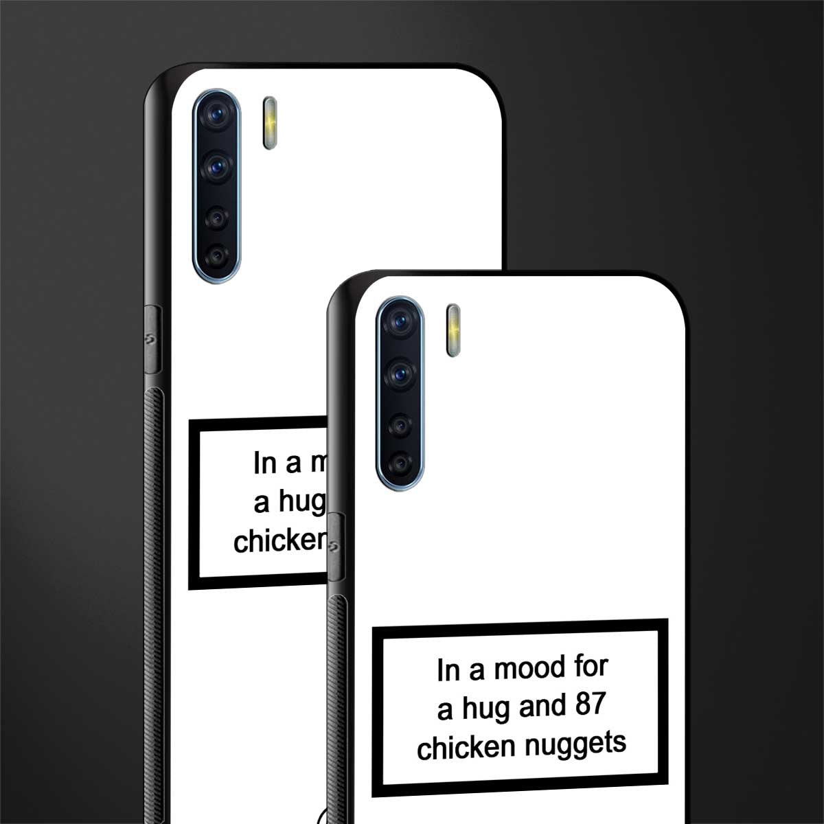 87 chicken nuggets white edition glass case for oppo f15 image-2