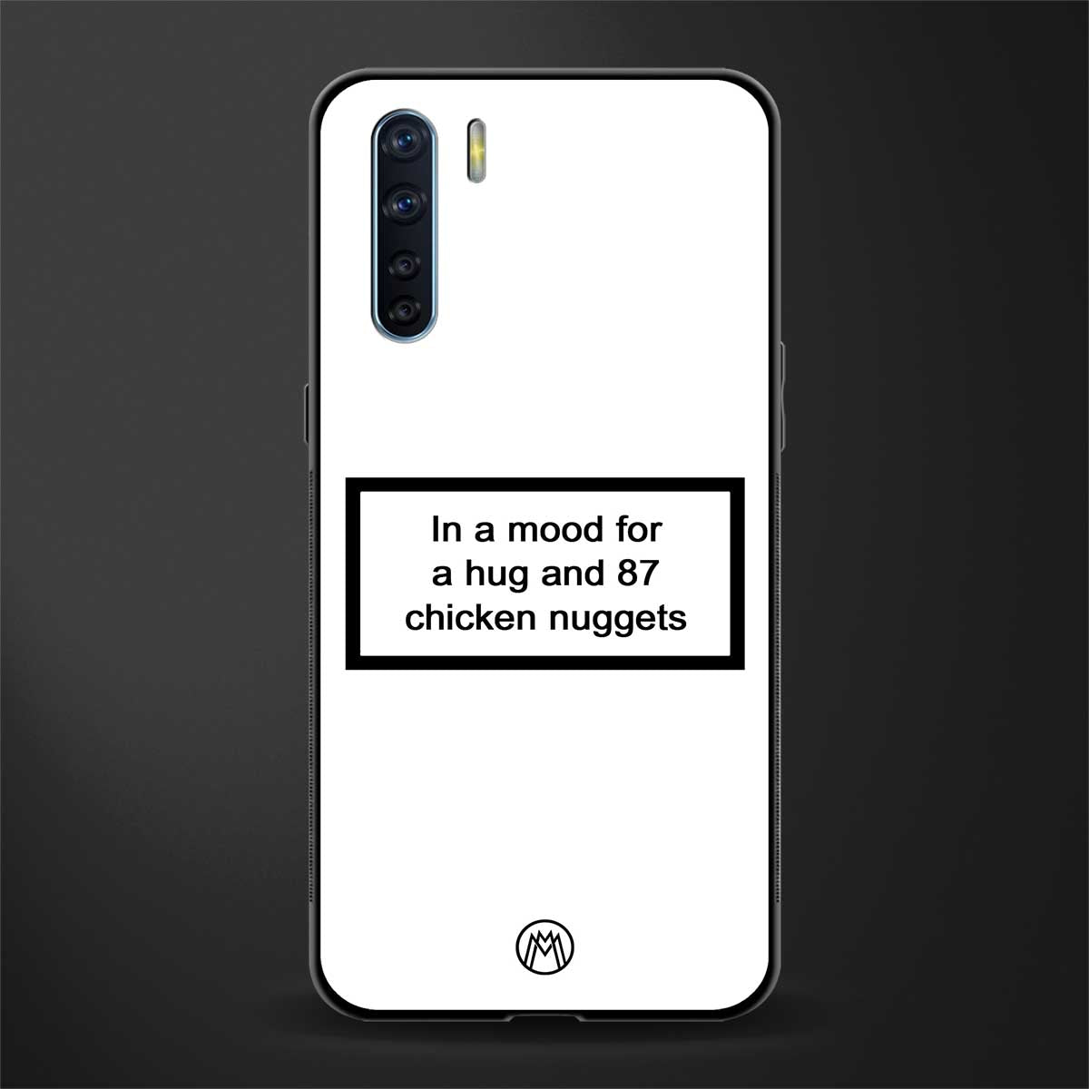 87 chicken nuggets white edition glass case for oppo f15 image