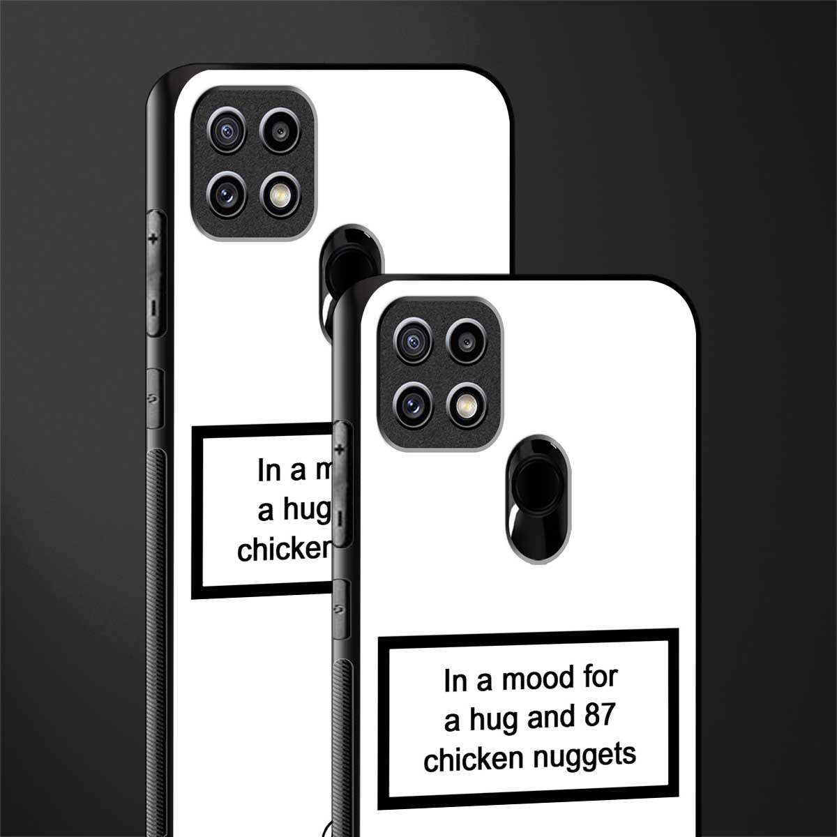 87 chicken nuggets white edition glass case for oppo a15 image-2