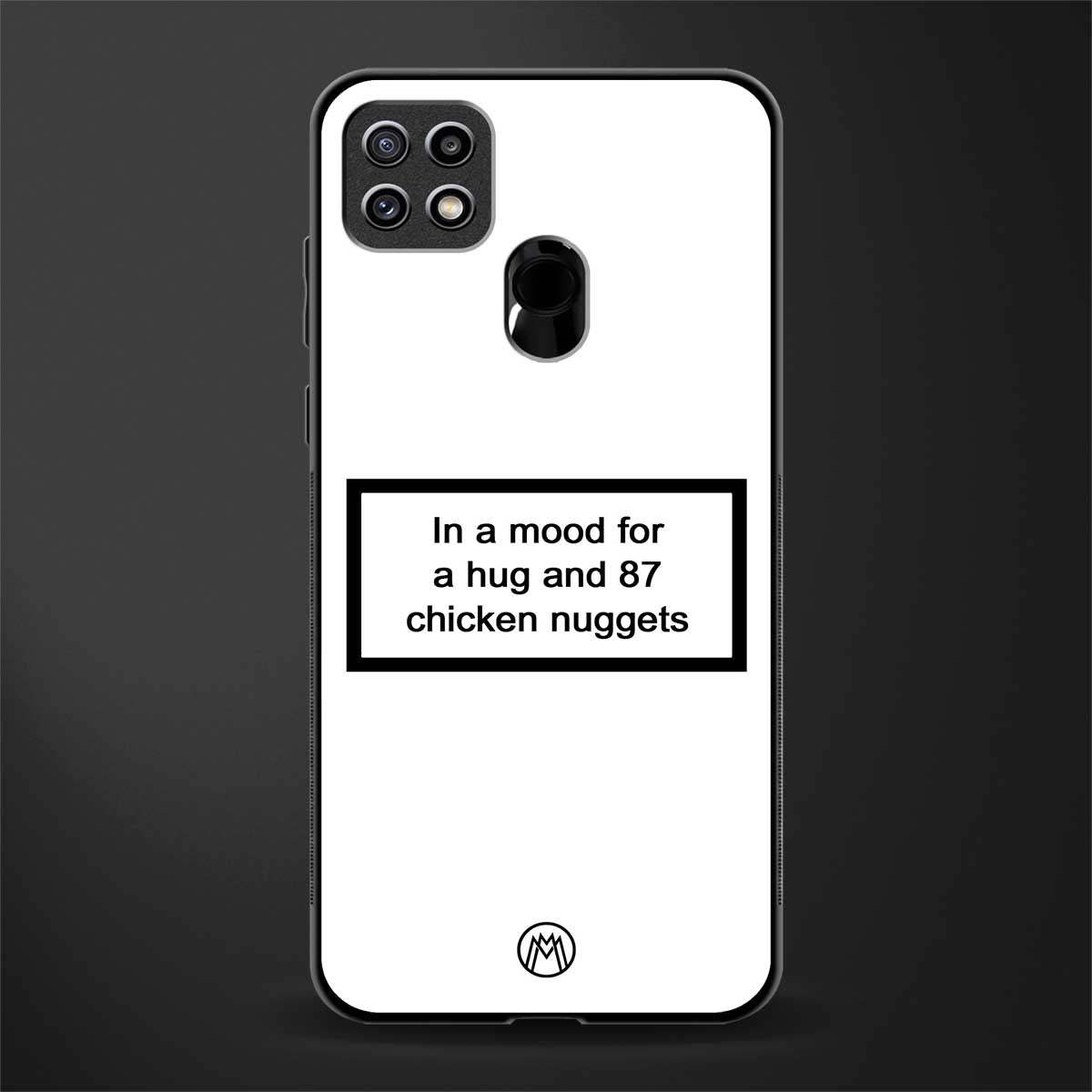 87 chicken nuggets white edition glass case for oppo a15 image