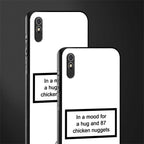 87 chicken nuggets white edition glass case for redmi 9i image-2