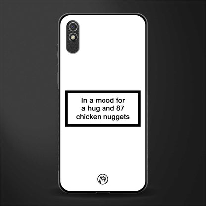 87 chicken nuggets white edition glass case for redmi 9a image