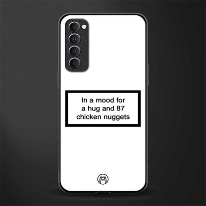 87 chicken nuggets white edition glass case for oppo reno 4 pro image