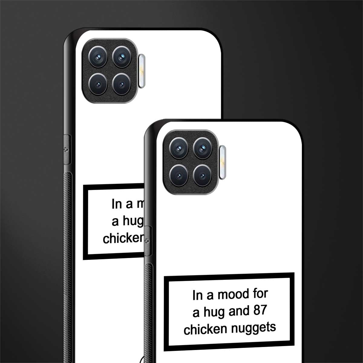 87 chicken nuggets white edition glass case for oppo f17 pro image-2