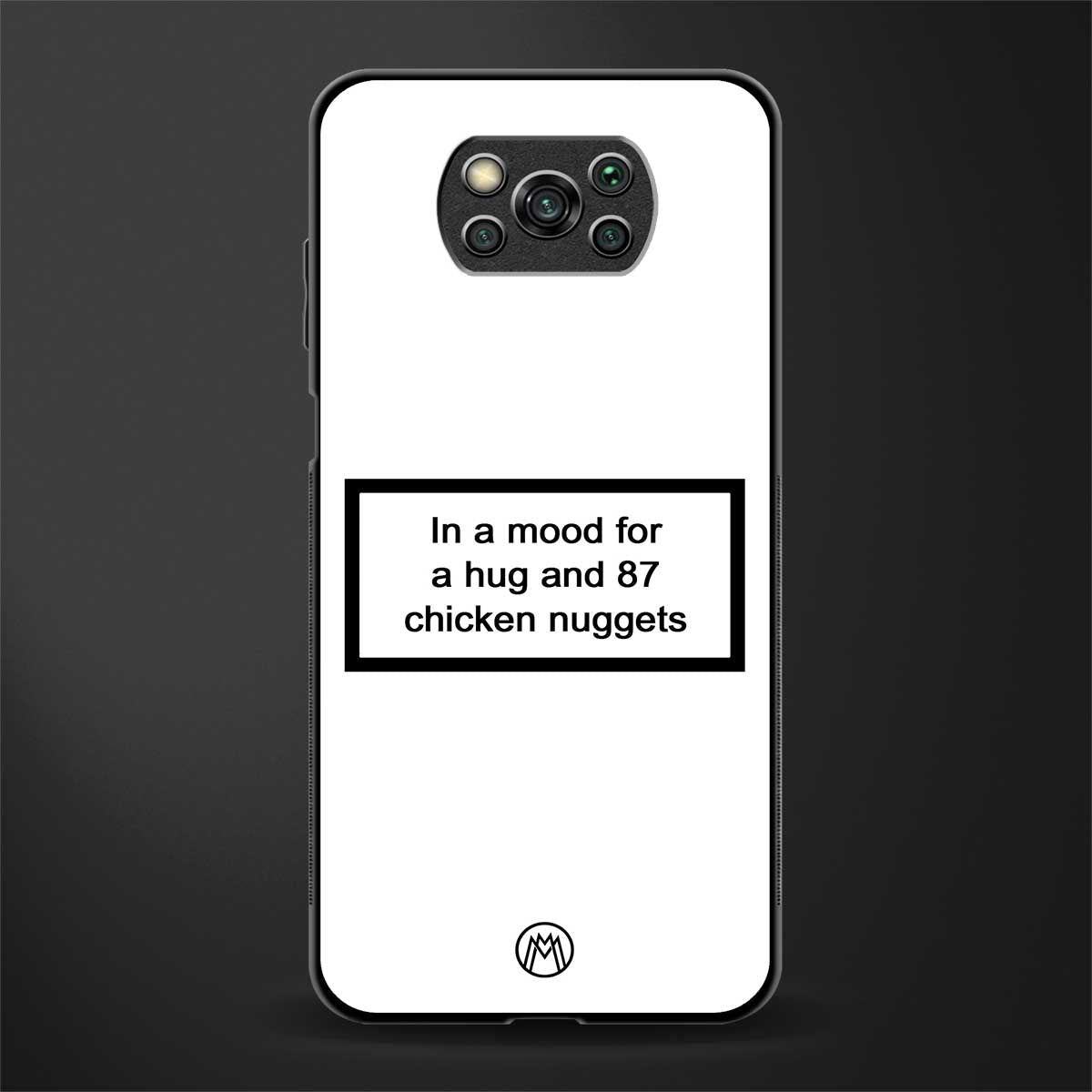 87 chicken nuggets white edition glass case for poco x3 image
