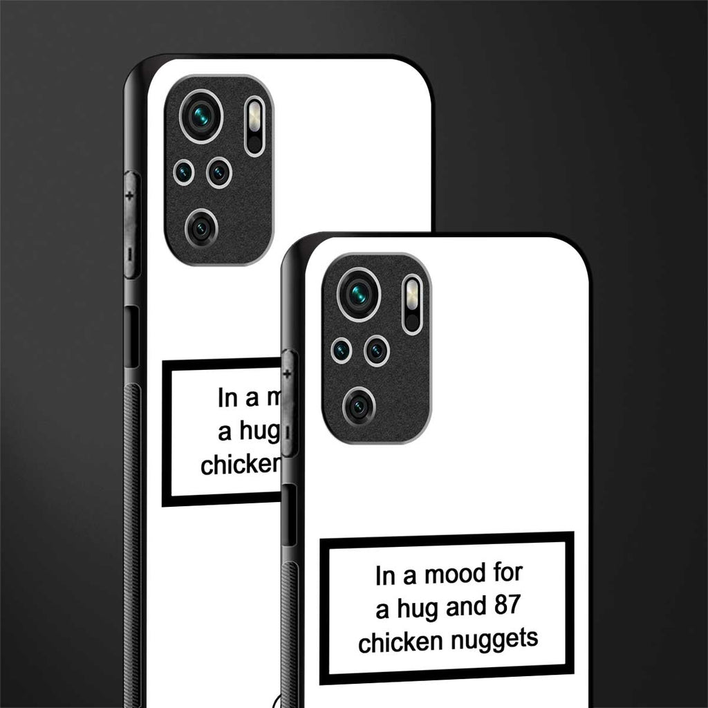 87 chicken nuggets white edition glass case for redmi note 10s image-2