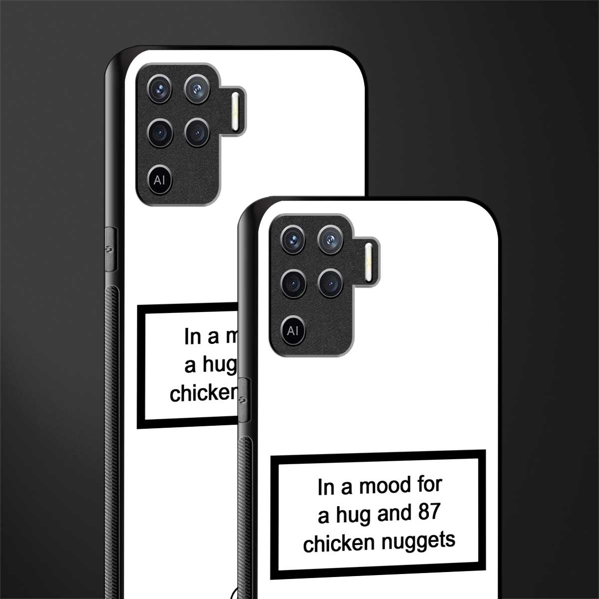 87 chicken nuggets white edition glass case for oppo f19 pro image-2