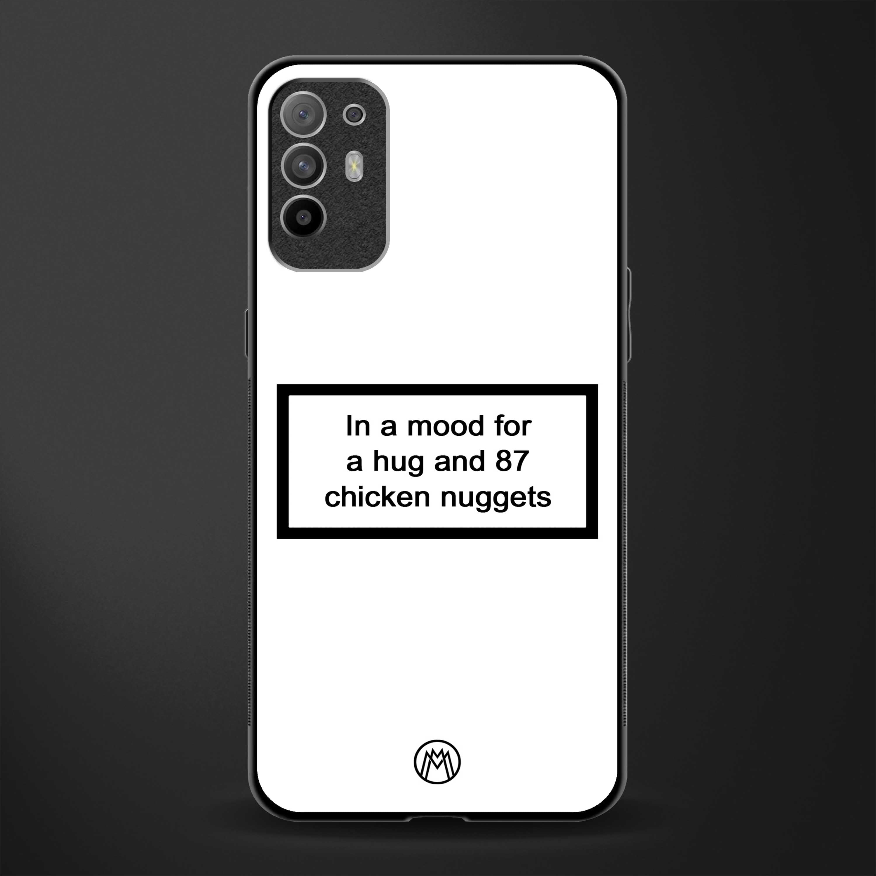 87 chicken nuggets white edition glass case for oppo f19 pro plus image