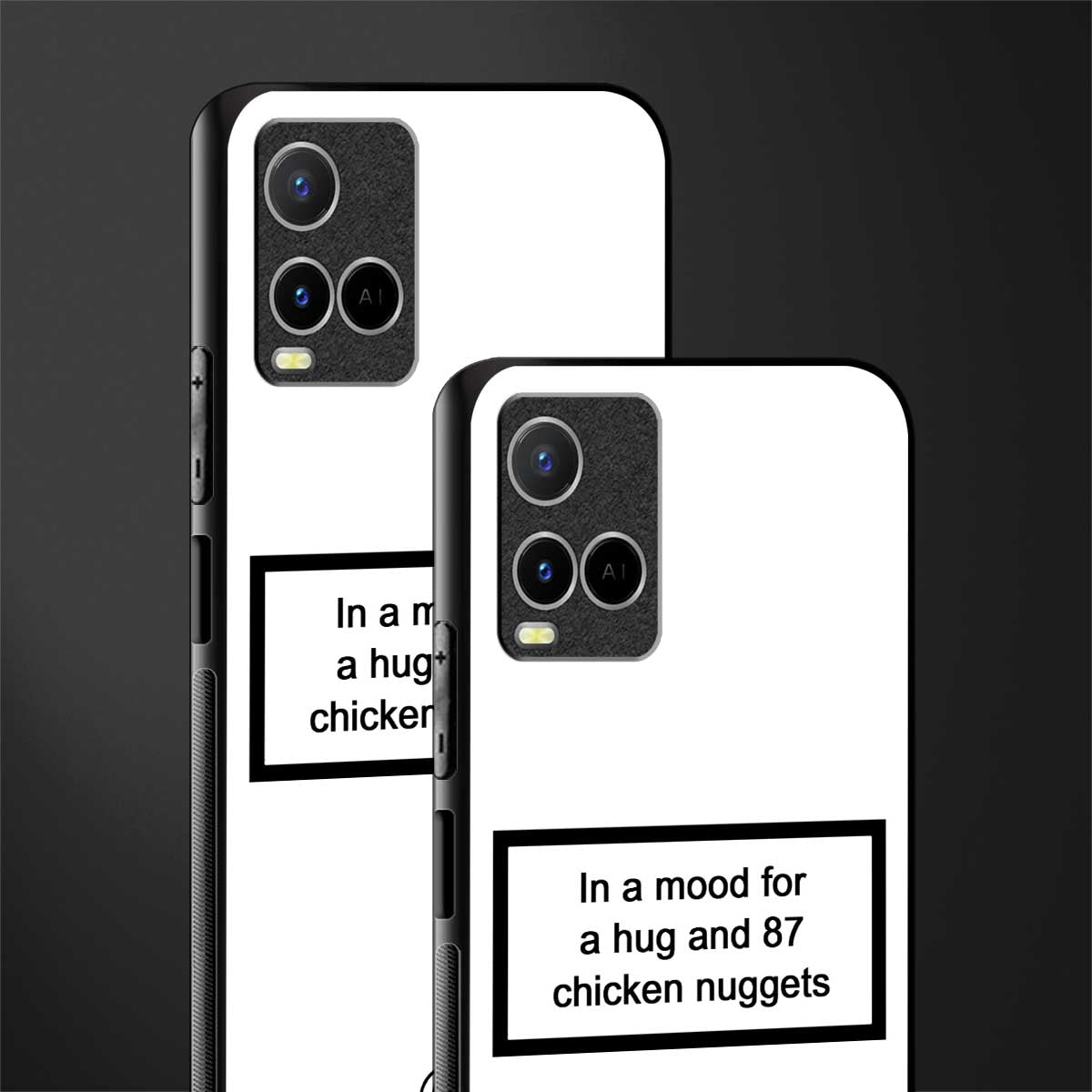 87 chicken nuggets white edition glass case for vivo y21a image-2