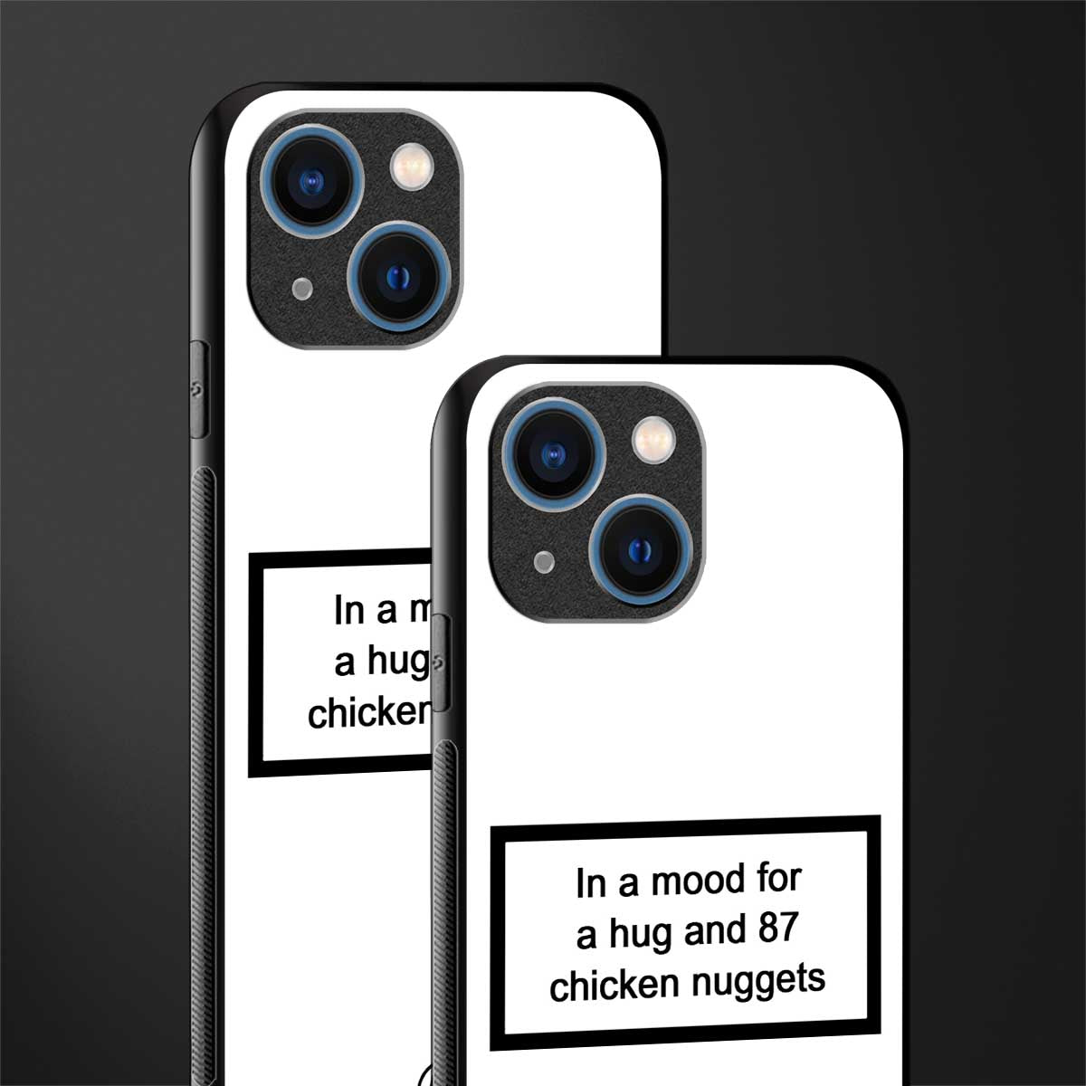 87 chicken nuggets white edition glass case for iphone 13 mini image-2
