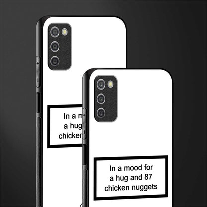 87 chicken nuggets white edition glass case for samsung galaxy a03s image-2