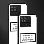 87 chicken nuggets white edition back phone cover | glass case for realme narzo 50a