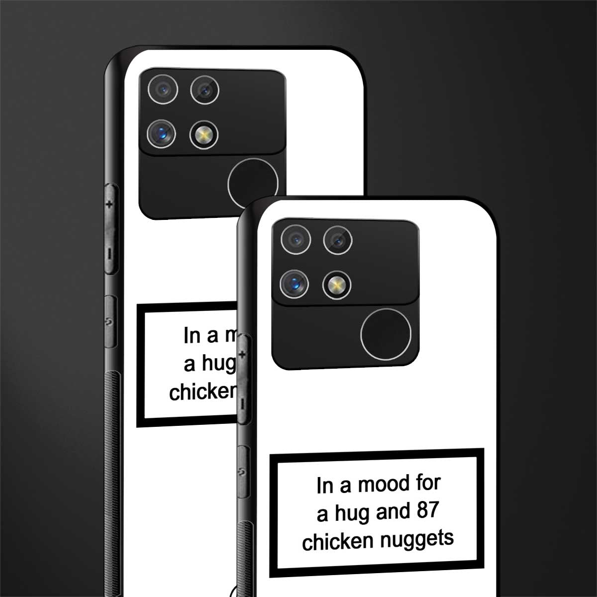 87 chicken nuggets white edition back phone cover | glass case for realme narzo 50a