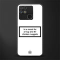 87 chicken nuggets white edition back phone cover | glass case for realme narzo 50a