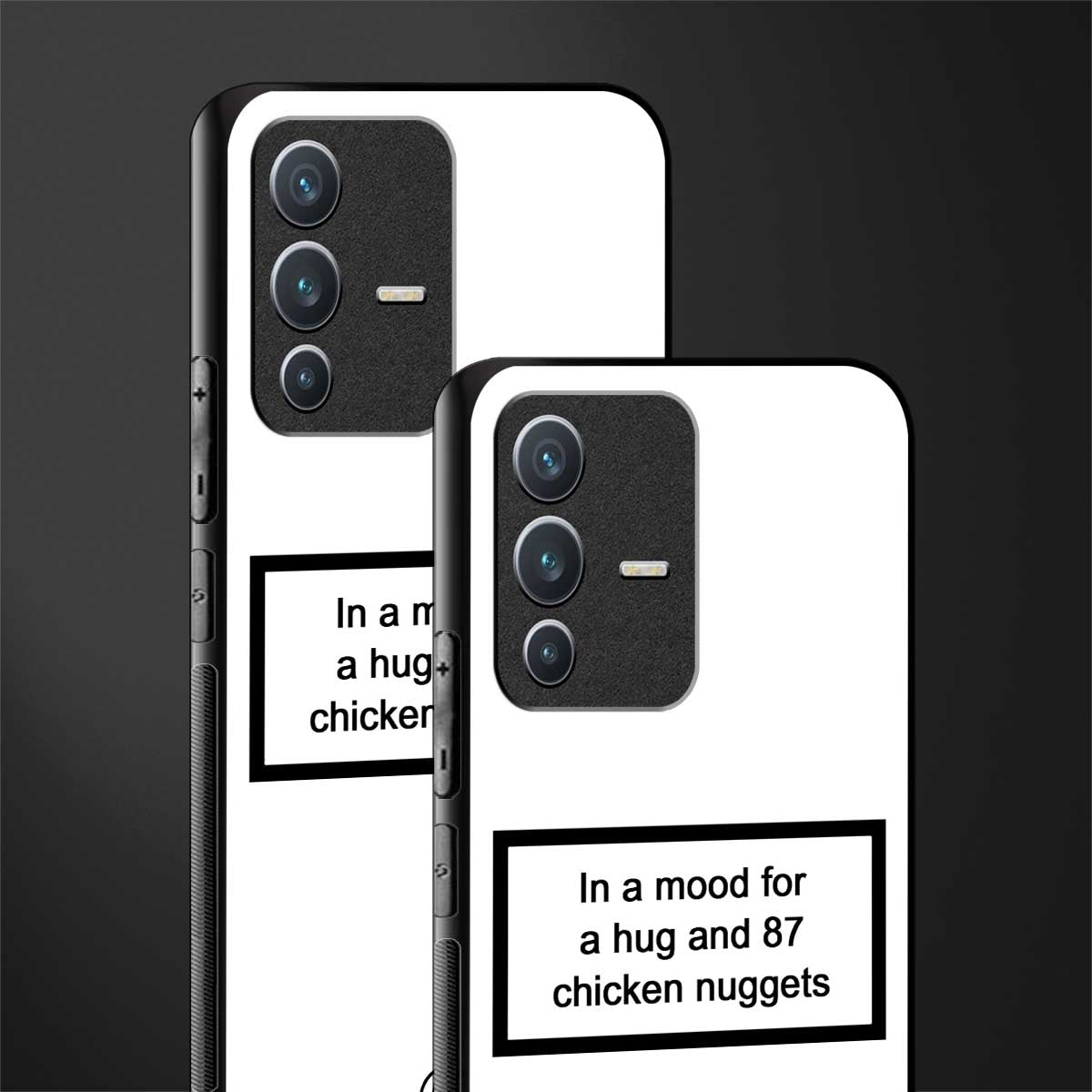 87 chicken nuggets white edition glass case for vivo v23 5g image-2