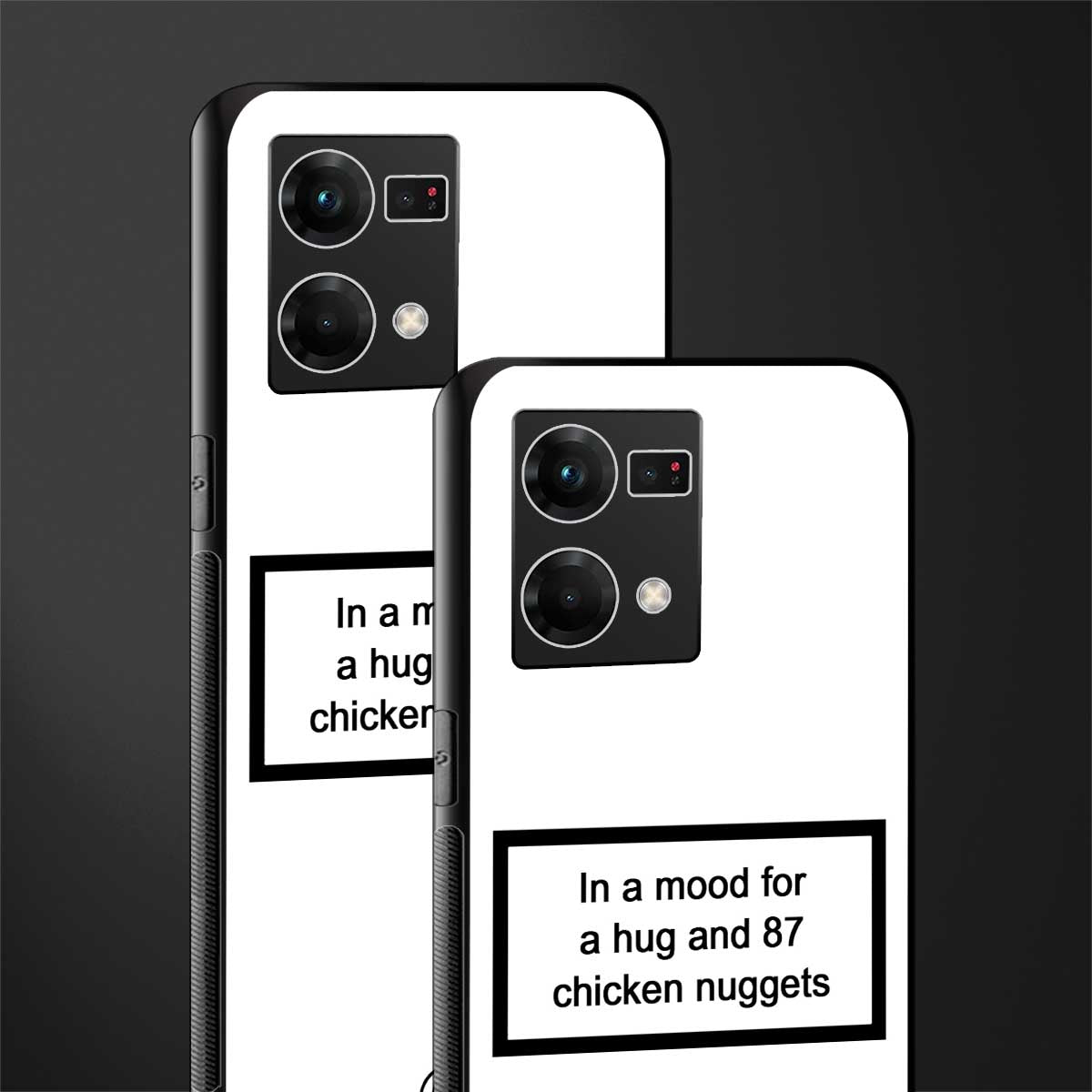 87 chicken nuggets white edition back phone cover | glass case for oppo f21 pro 4g