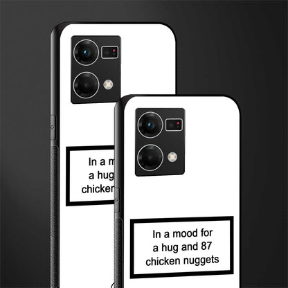 87 chicken nuggets white edition back phone cover | glass case for oppo f21 pro 4g