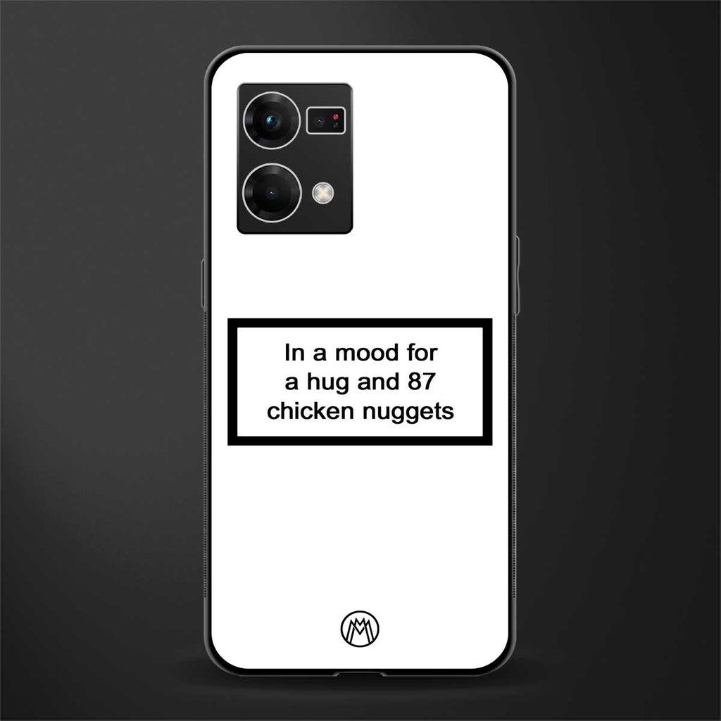 87 chicken nuggets white edition back phone cover | glass case for oppo f21 pro 4g