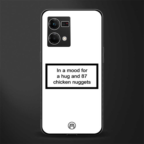 87 chicken nuggets white edition back phone cover | glass case for oppo f21 pro 4g