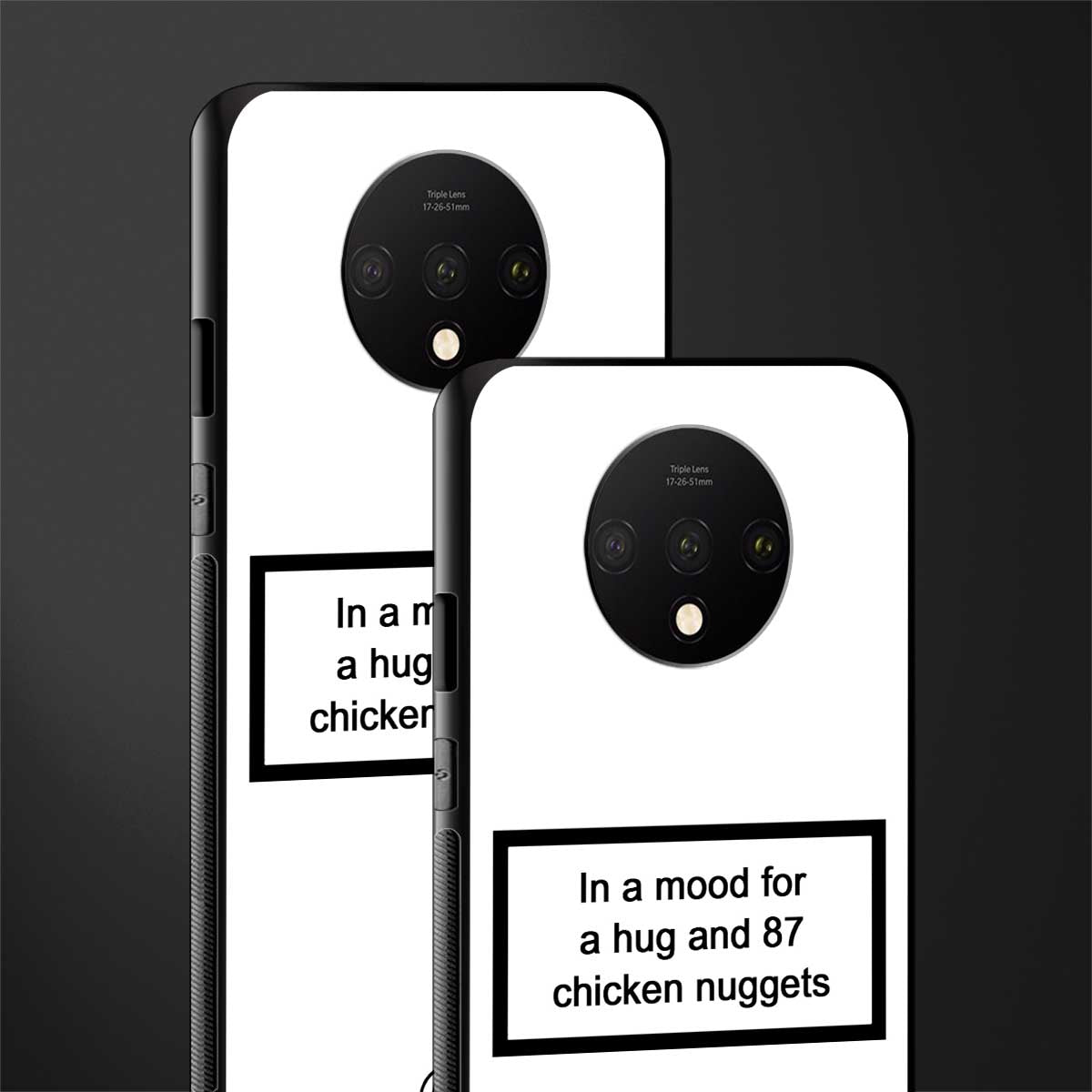 87 chicken nuggets white edition glass case for oneplus 7t image-2