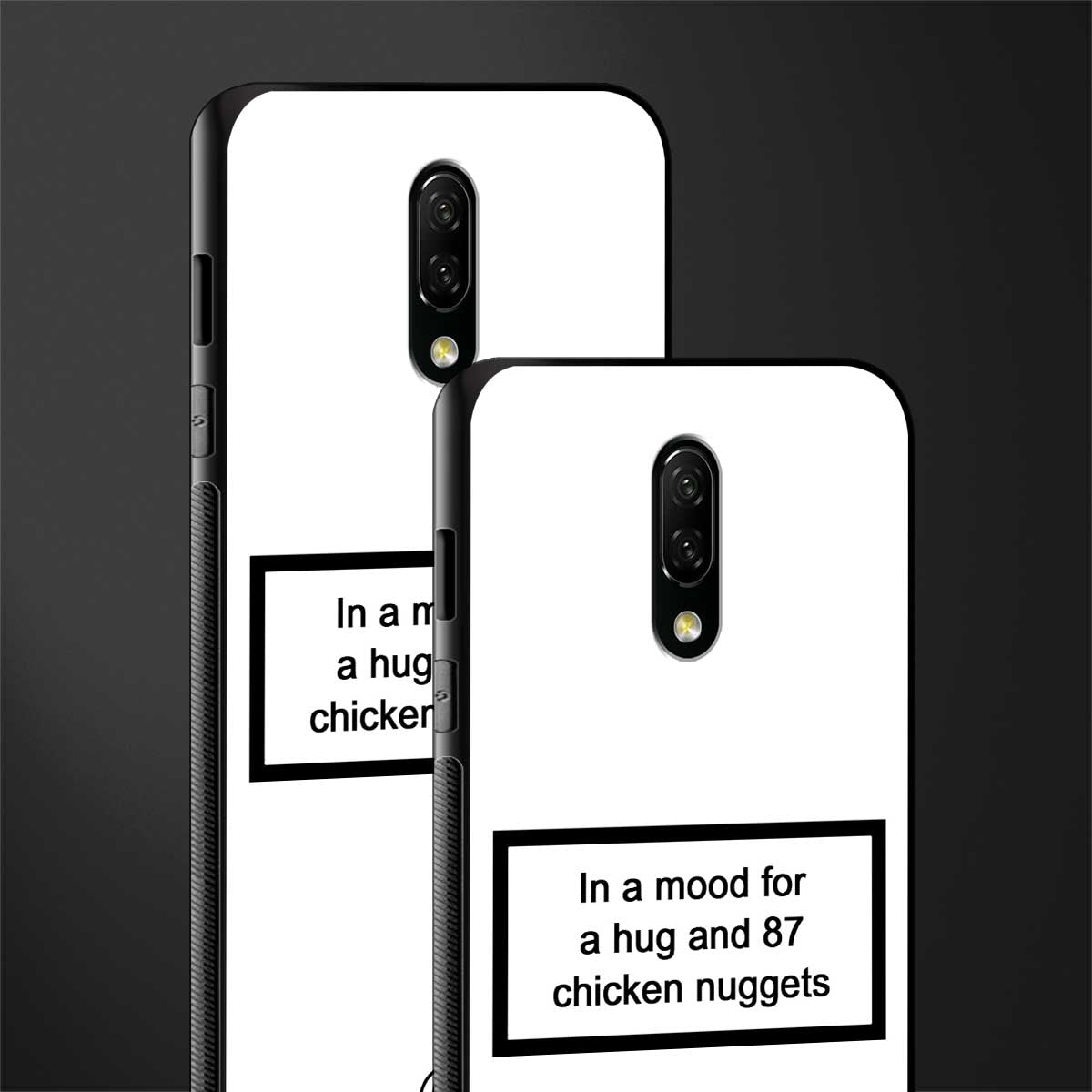 87 chicken nuggets white edition glass case for oneplus 7 image-2