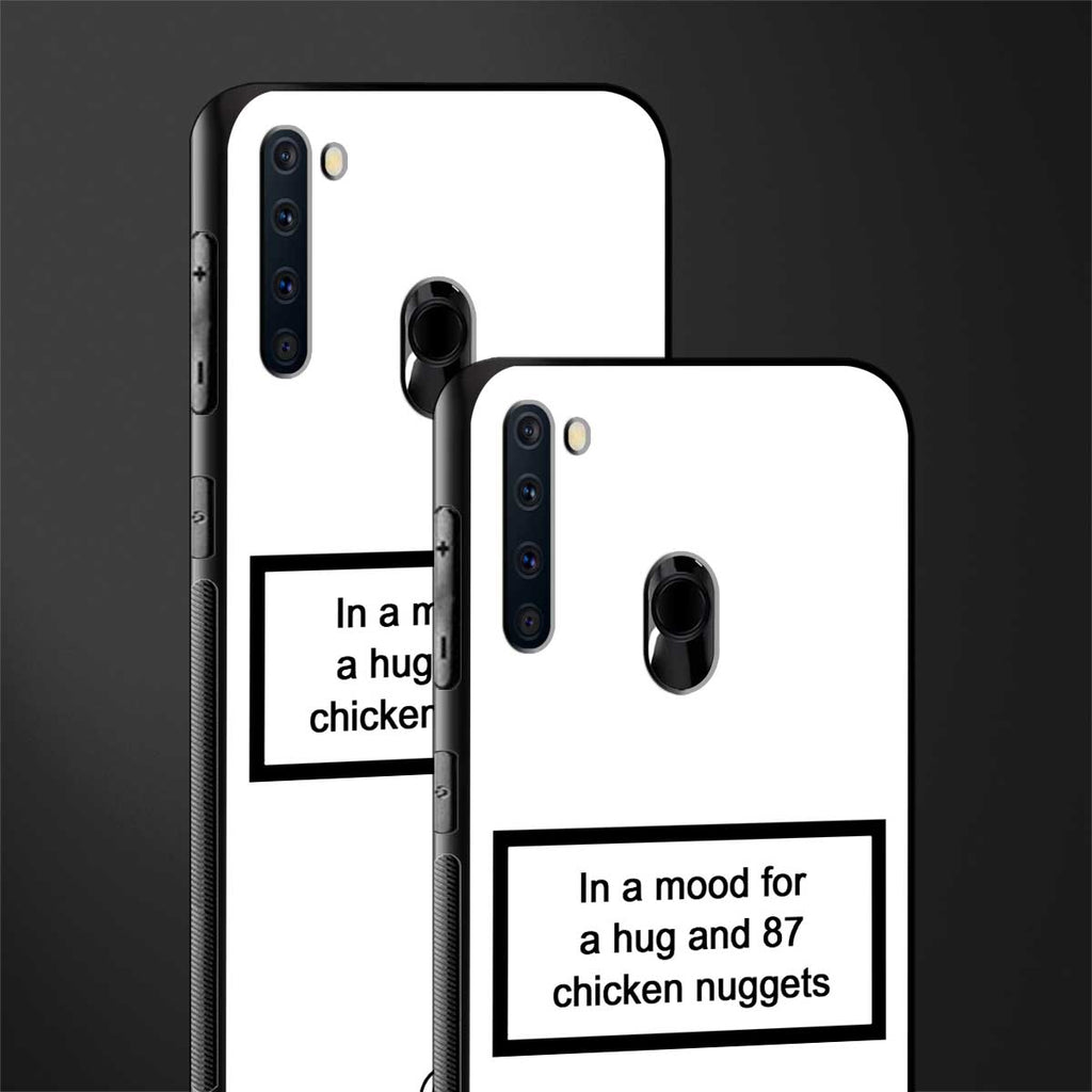 87 chicken nuggets white edition glass case for samsung a21 image-2