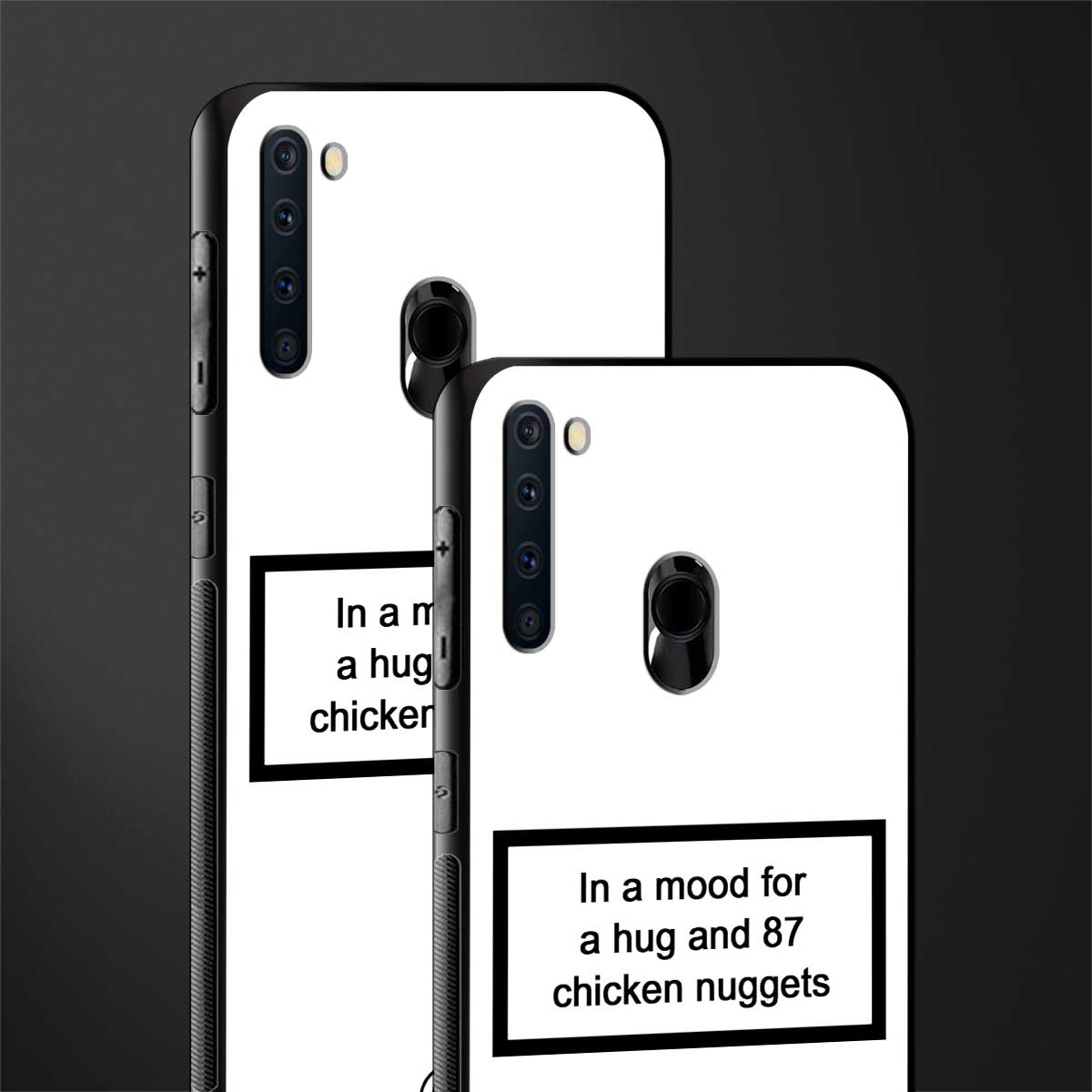 87 chicken nuggets white edition glass case for samsung a21 image-2