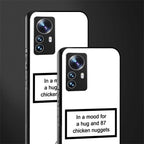 87 chicken nuggets white edition back phone cover | glass case for xiaomi 12 pro