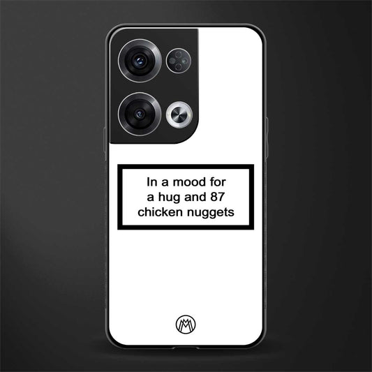 87 chicken nuggets white edition back phone cover | glass case for oppo reno 8