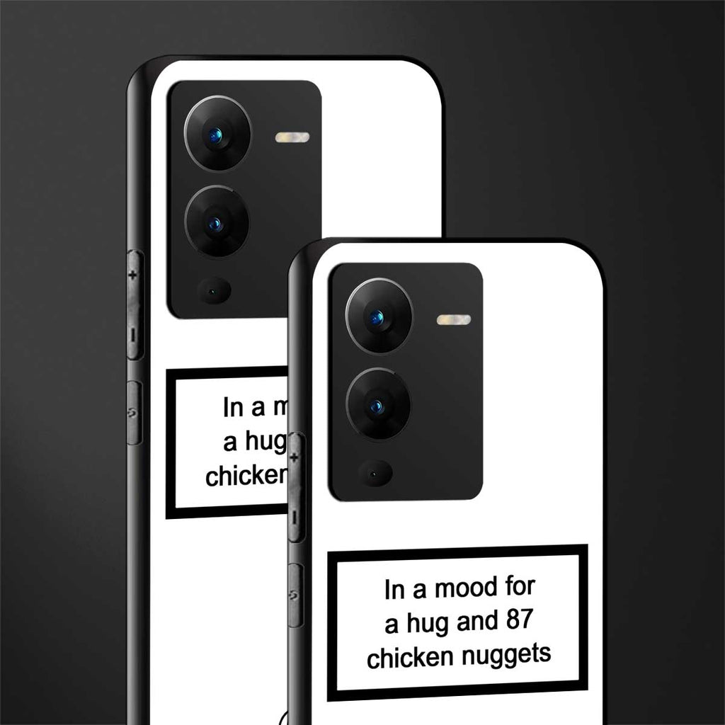 87 chicken nuggets white edition back phone cover | glass case for vivo v25 pro 5g