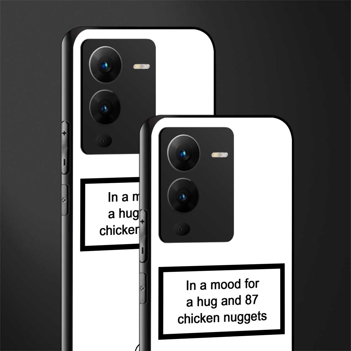 87 chicken nuggets white edition back phone cover | glass case for vivo v25 pro 5g