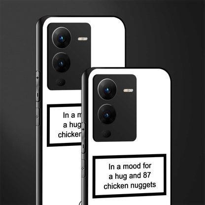 87 chicken nuggets white edition back phone cover | glass case for vivo v25 pro 5g