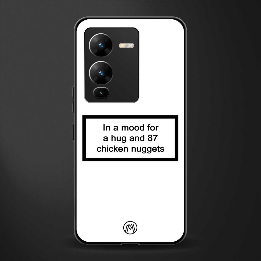 87 chicken nuggets white edition back phone cover | glass case for vivo v25 pro 5g