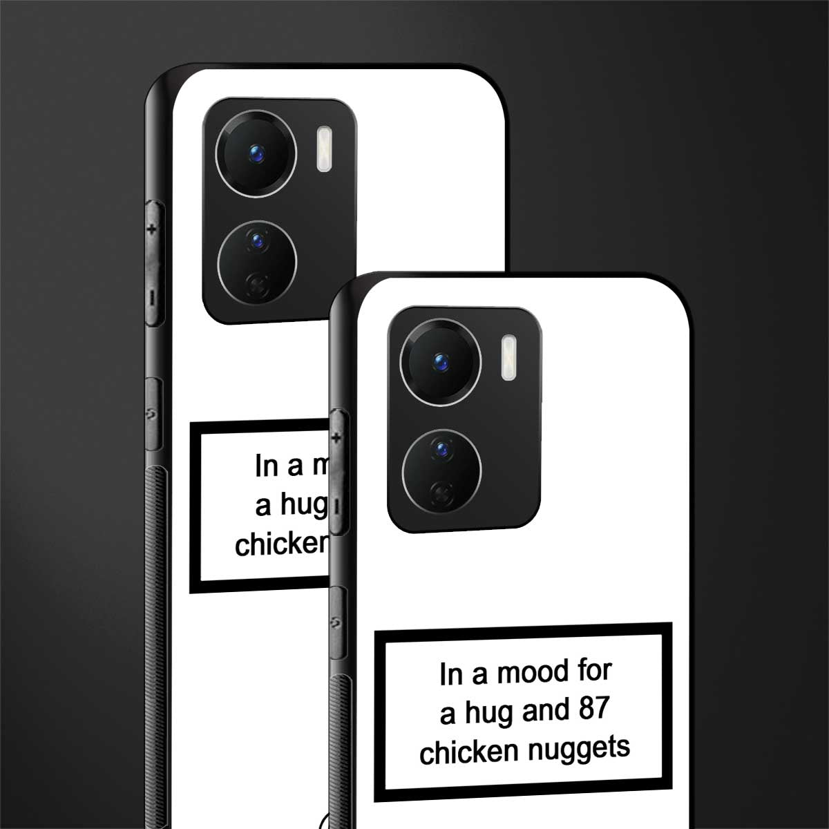 87 chicken nuggets white edition back phone cover | glass case for vivo y16