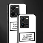 87 chicken nuggets white edition back phone cover | glass case for vivo y35 4g