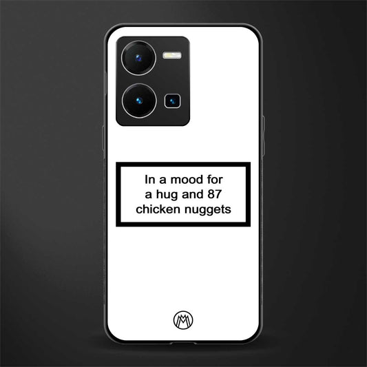 87 chicken nuggets white edition back phone cover | glass case for vivo y35 4g