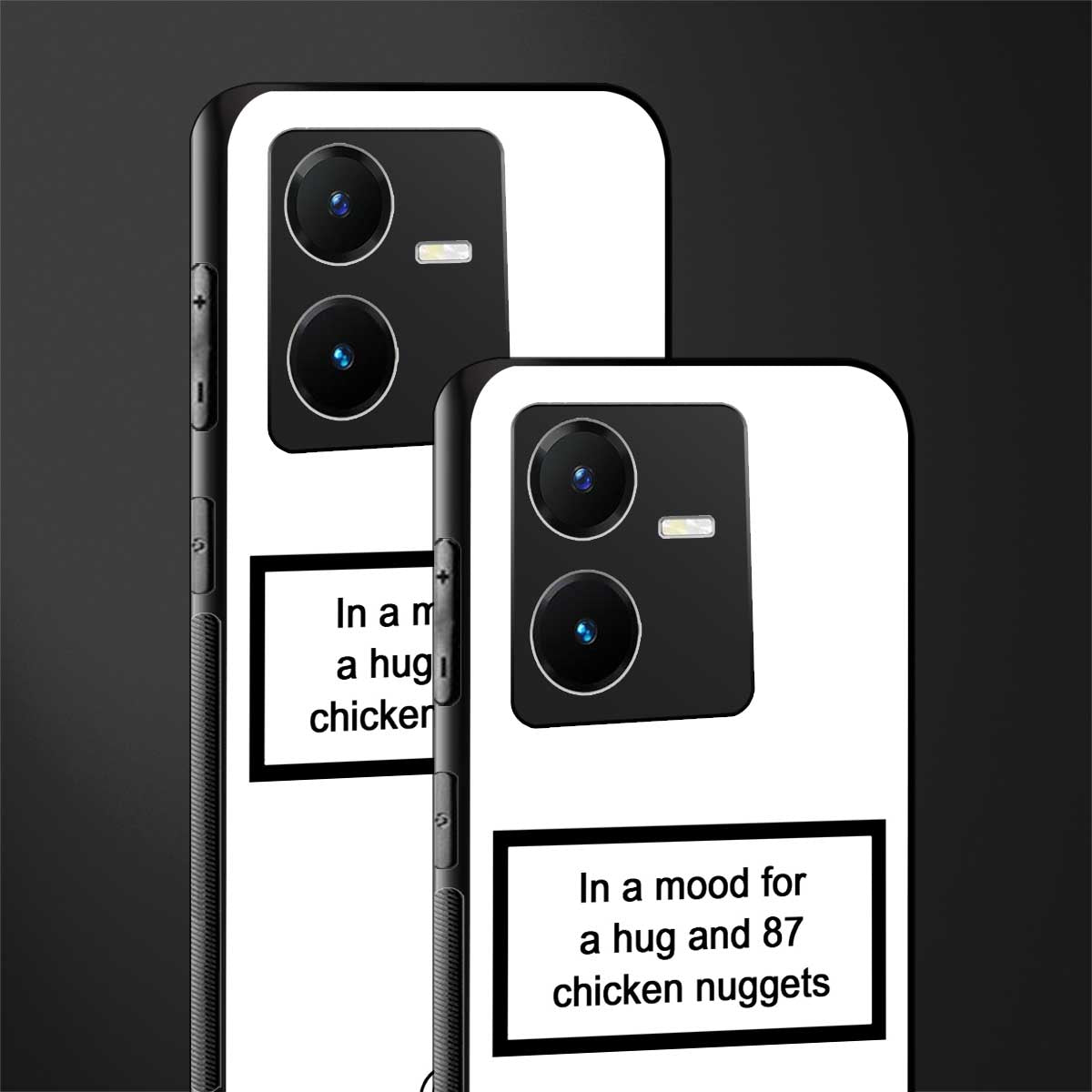 87 chicken nuggets white edition back phone cover | glass case for vivo y22