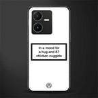 87 chicken nuggets white edition back phone cover | glass case for vivo y22