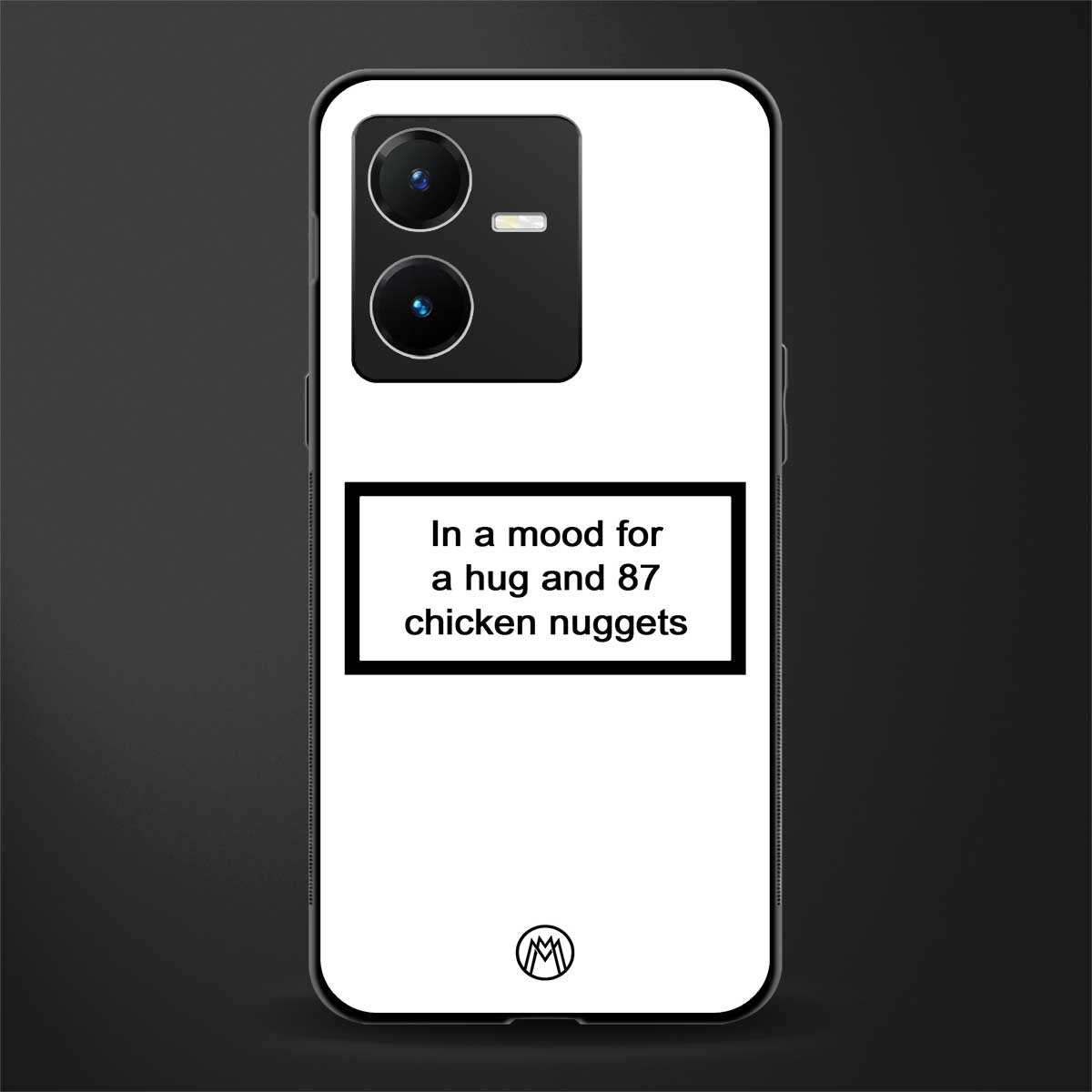 87 chicken nuggets white edition back phone cover | glass case for vivo y22